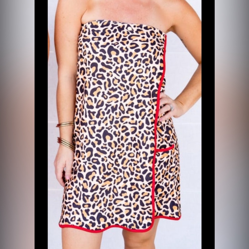 New leopard red towel wrap XS/S